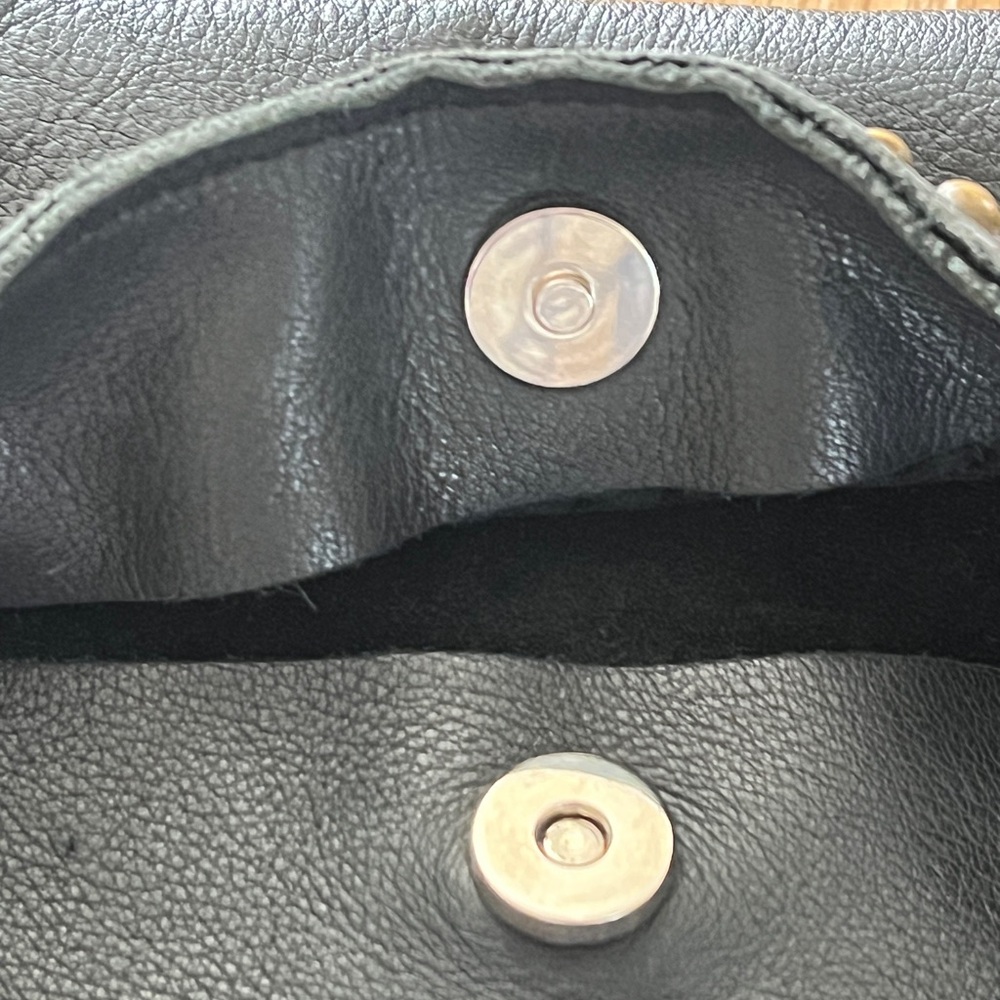 McFadin RARE Handmade Texas Leather Fringe Stud Crossbody Fold Over Slouch Bag - Picture 12 of 14